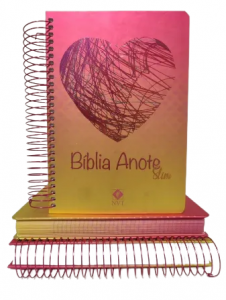 Bíblia Anote Slim NVT Espiral - Rabiscos do Coração