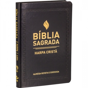 Bíblia com Harpa Cristã Slim Preta