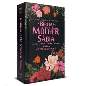 Biblia de Estudo da Mulher Sábia - Floral Preta - Capa Dura