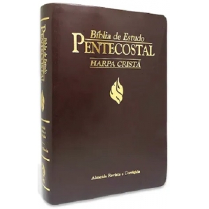 Bíblia de Estudo Pentecostal Média com Harpa Cristã - Marrom