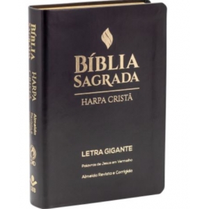 Bíblia Harpa Luxo Letra Gigante Preta