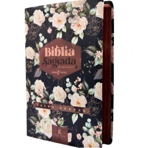 Bíblia NVI, Couro Soft, Rosas - Com Espaço para Anotações e Letra Grande