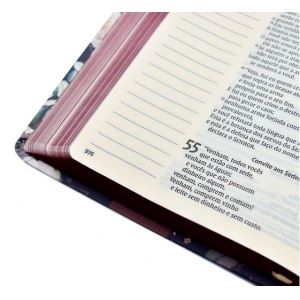 Bíblia NVI, Couro Soft, Rosas - Com Espaço para Anotações e Letra Grande