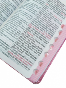 Bíblia RC Letra Gigante c/ Letras Vermelhas e Harpa - Rosa