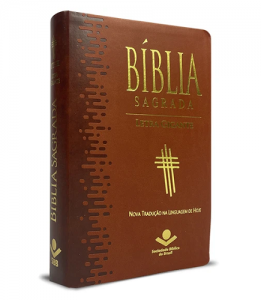 Bíblia Sagrada Letra Gigante NTLH - Marrom Claro