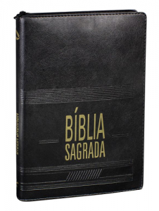 Bíblia NAA Slim c/ índice e zíper - Preta