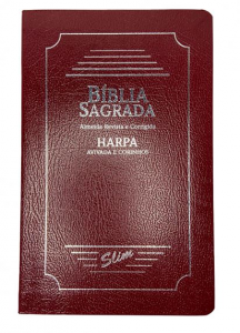 Bíblia Sagrada Slim com Harpa Avivada e Corinhos - Bordô