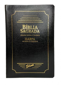 Bíblia Sagrada Slim com Harpa Avivada e Corinhos - Preta