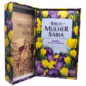 BOX BÍBLIA DE ESTUDO DA MULHER SÁBIA + LIVRO MULHERES DA BÍBLIA - JARDIM TULIPAS