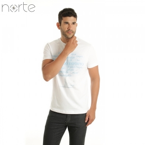 Camiseta Masculina Branca Norte - Fruto do Espírito - Produto do Sebo