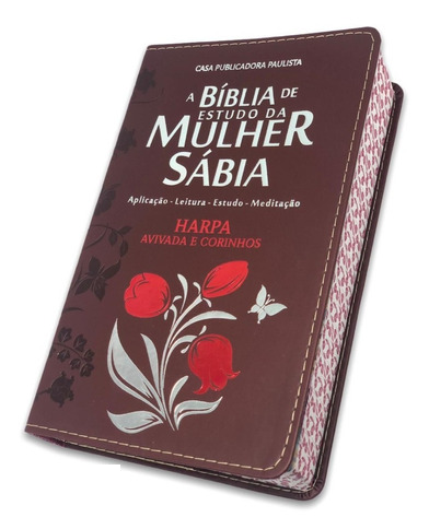 Biblia de Estudo da Mulher Sábia Tulipa - Bordo