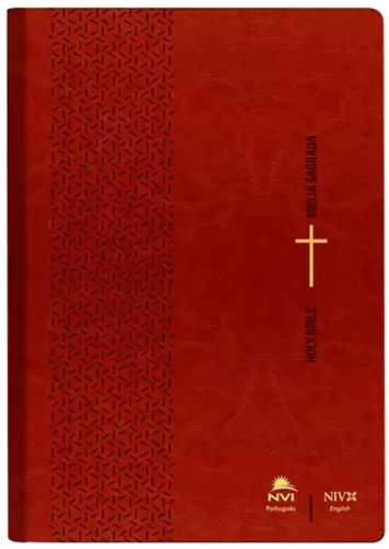 Bíblia NVI português/inglês marrom