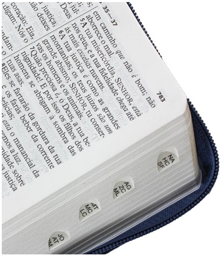 Bíblia Sagrada ARC - Capa Azul - Letra Grande com Zíper