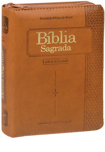 Bíblia Sagrada ARC - Capa Marrom- Letra Grande com Zíper