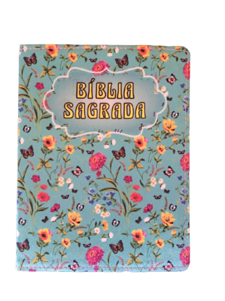 Bíblia Sagrada Media Fina (Floral verde escuro)