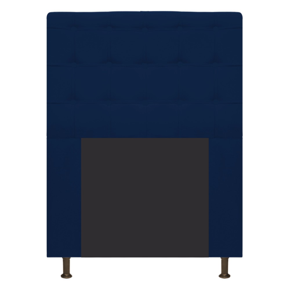 Cabeceira Estofada Dama 100 cm Solteiro Com Botonê Suede Azul Marinho - Doce Sonho Móveis