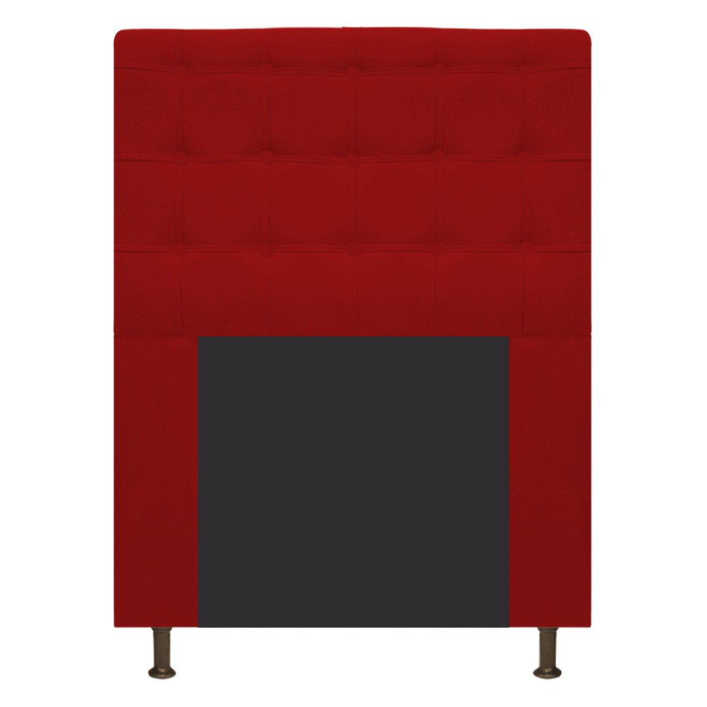 Cabeceira Estofada Dama 100 cm Solteiro Com Botonê Suede Vermelho - Doce Sonho Móveis