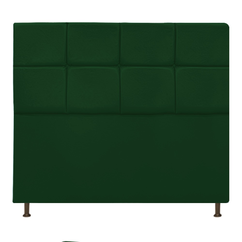 Cabeceira Estofada Damares 140 cm Casal Com Botonê  Suede Verde - Doce Sonho Móveis