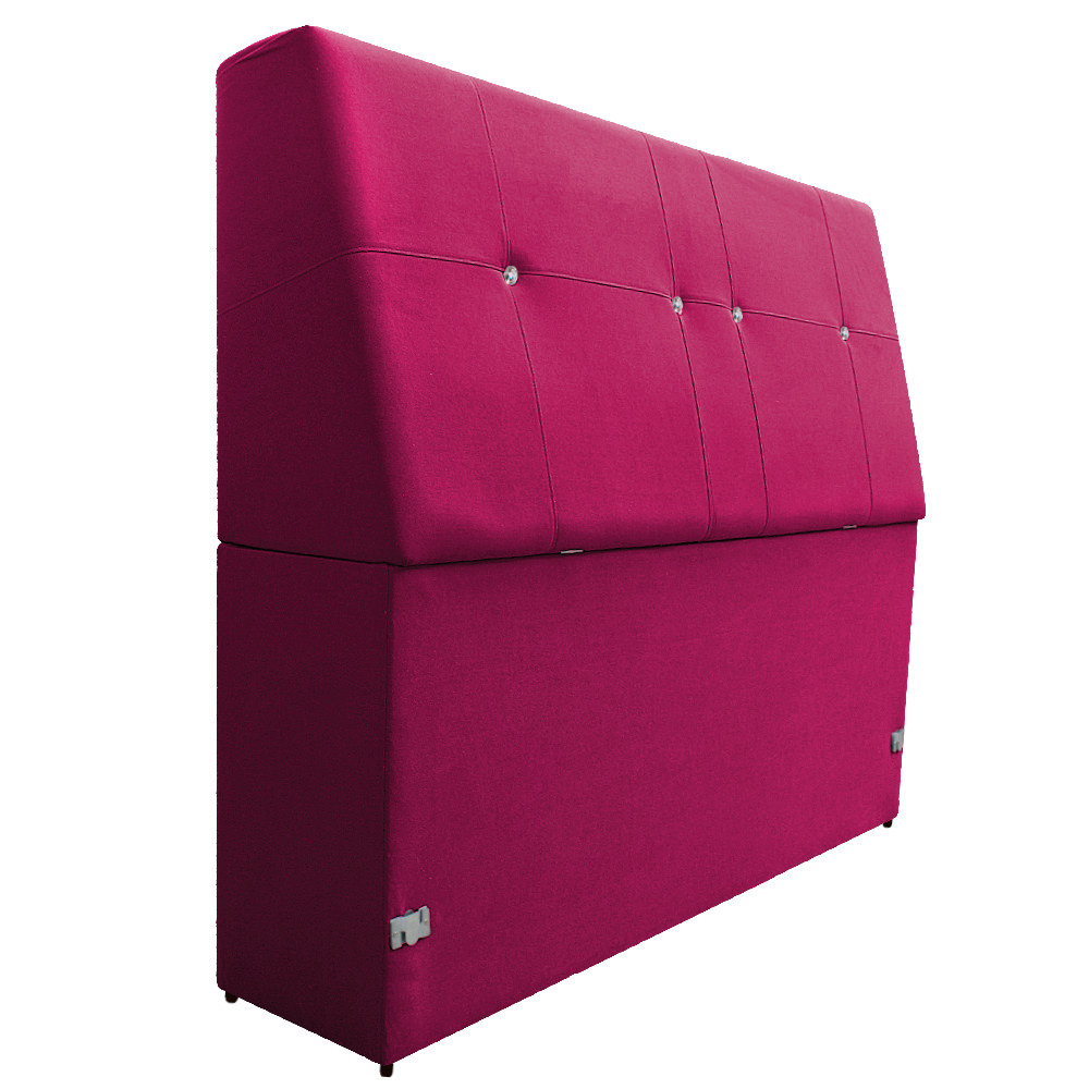 Cabeceira Estofada Itália 140 cm Casal Suede Pink - Doce Sonho Móveis