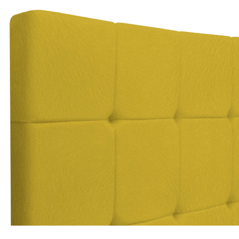 Cabeceira Suspensa Sleep 90 cm Solteiro Suede Amarelo - Doce Sonho Móveis