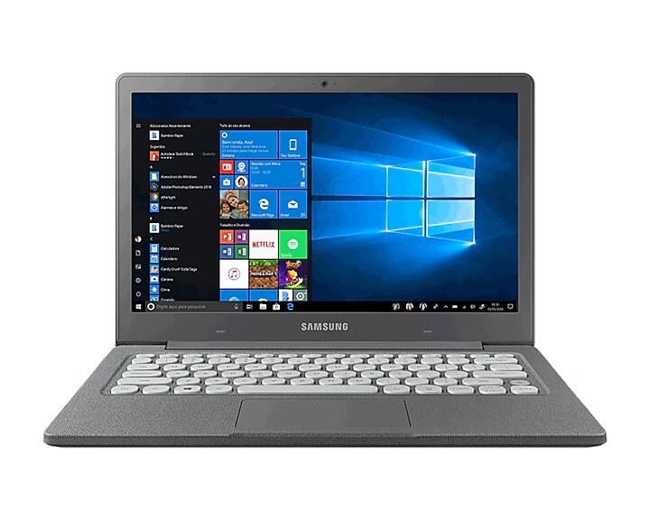 Notebook Samsung Flash F30 Grafite 64GB SSD, Memória 4GB, Processador Intel Celeron, Tela 13.3