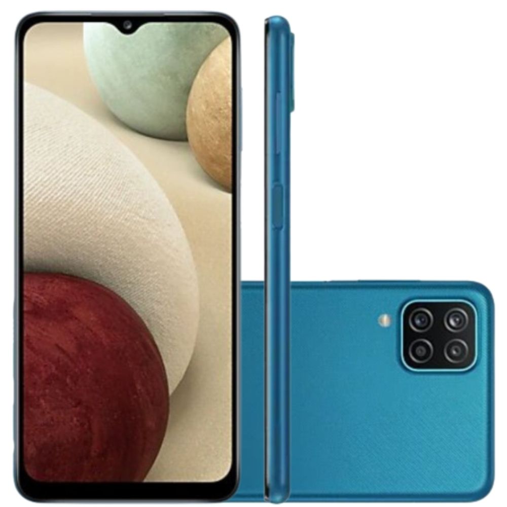 Smartphone Samsung Galaxy A12 64 GB - Azul, 4G, Câmera Quadrupla 48MP + Selfie 8MP, Processador Octa-core, Chipset Exynos 850, RAM 4GB, Tela 6.5