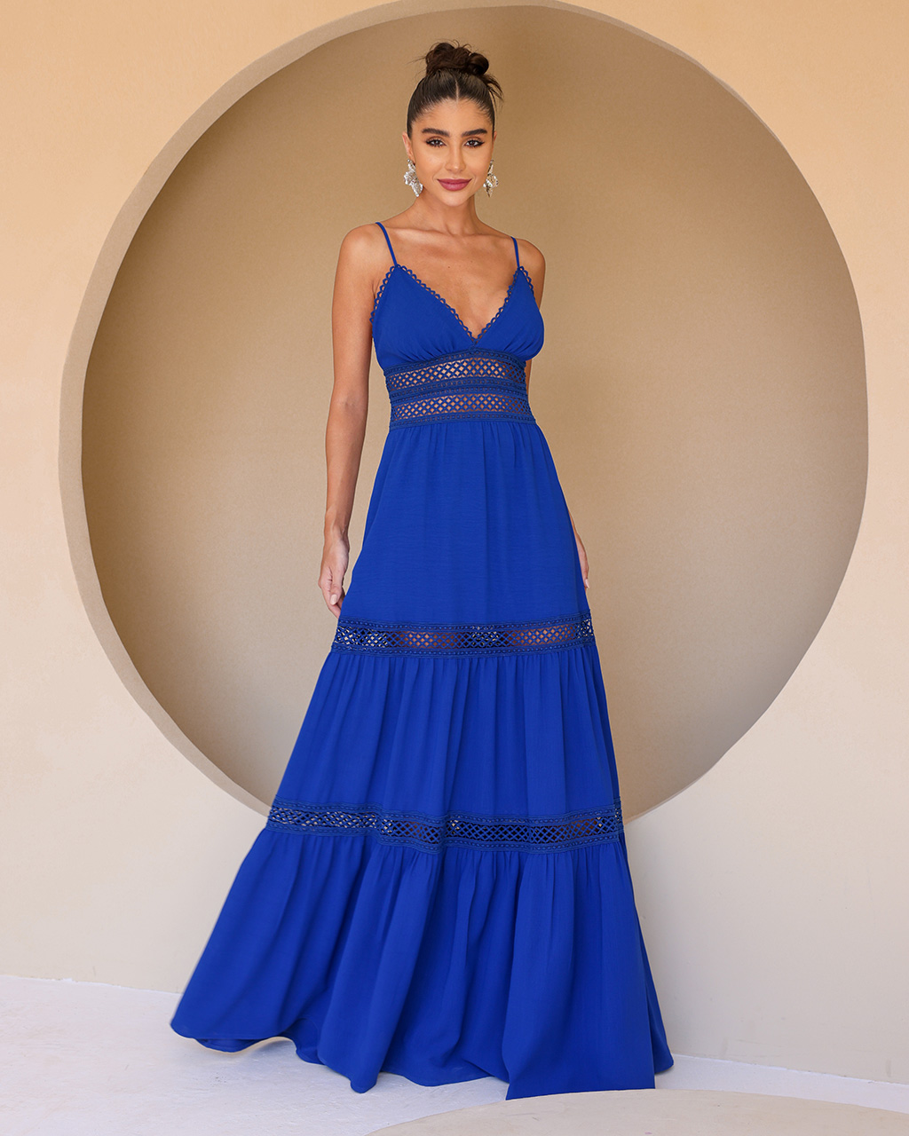 Vestido Longo Azul Analua - Empório NM