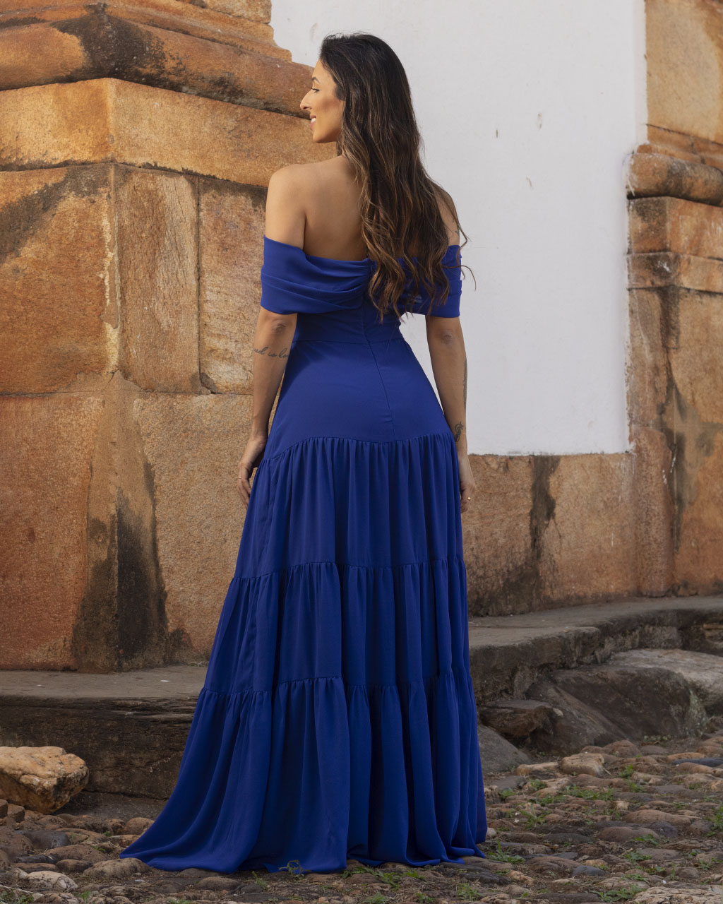 Vestido Longo Azul Royal Fernanda - Empório NM
