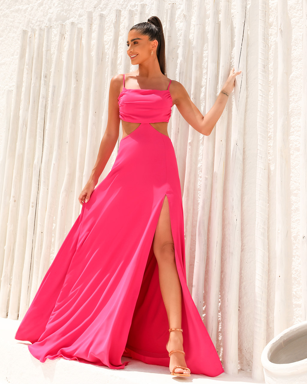 Vestido Longo Pink Silvana  - Empório NM