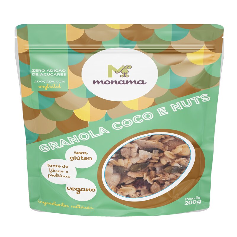 Granola Côco Nuts sem Glúten sem Açúcar 200g Monama