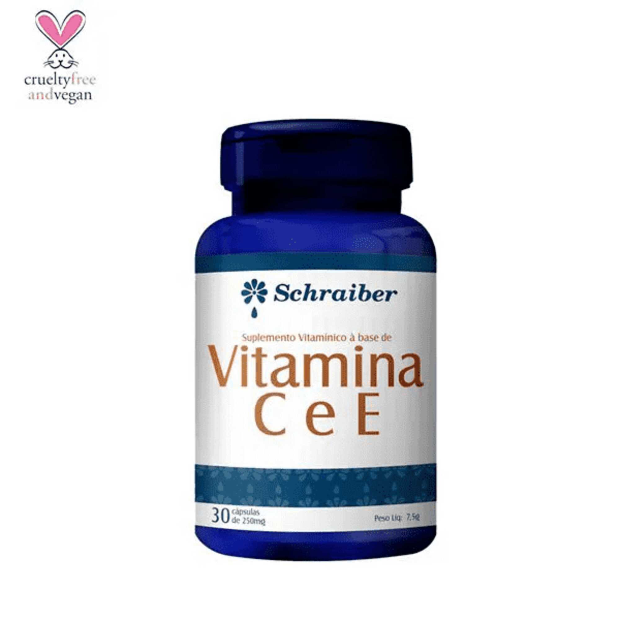 Vitamina C / Vitamina E 250mg 30 Cápsulas Schraiber