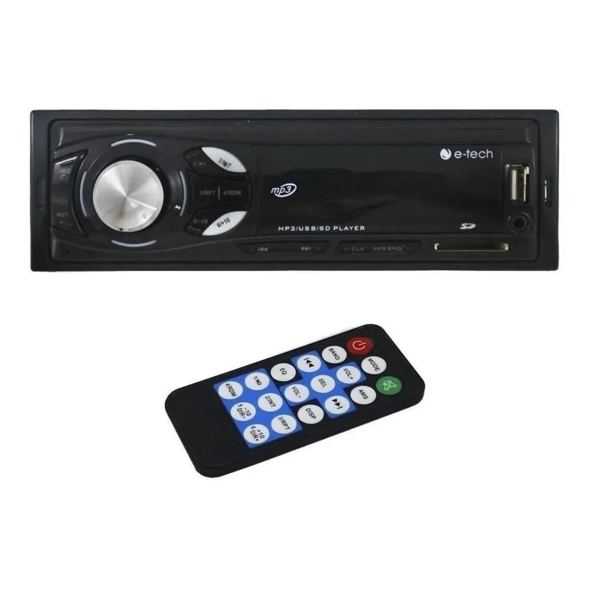 Rádio Automotivo MP3 Player FM USB SD C/ Bluetooth E-tech Light