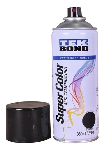 Tinta Spray Preto Alta Temperatura Uso Geral 350ml