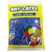 Balão Azul N09 50 unid Art Latex