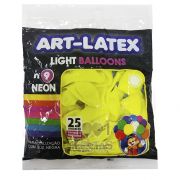 Balão Neon Amarelo N09 25 unid Art Latex