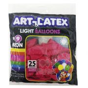 Balão Neon Magenta N09 25 unid Art Latex