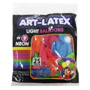 Balão Neon SortidoN09 25 unid Art Latex