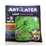 Balão Neon Verde N09 25 unid Art Latex