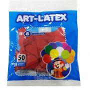 Balão Vermelho N08 50 unid Art Latex