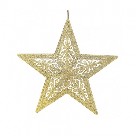 Estrela Filigrana 26cm Dourada