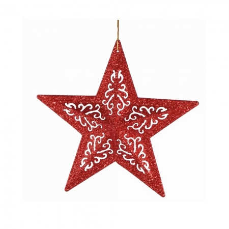 Estrela Filigrana 26cm Vermelha