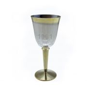 Taça Luxo 240ml 06 unid Vinho Borda Dourada Popper