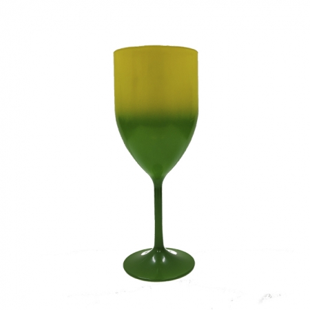 Taça Vinho 300ml Degradê Verde/Amarelo