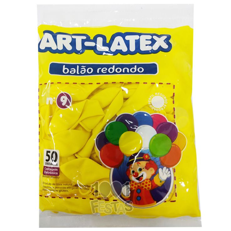 Balão Amarelo N09 50 unid Art Latex
