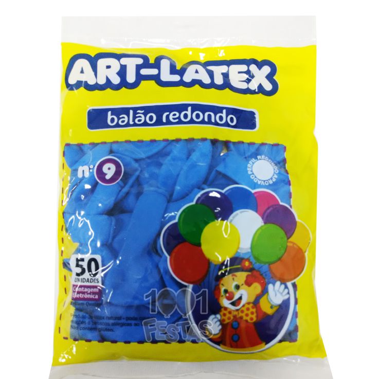 Balão Azul Celeste N09 50 unid Art Latex
