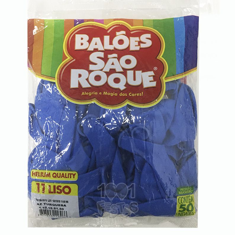 Balão Azul Turquesa N11 50 unid São Roque