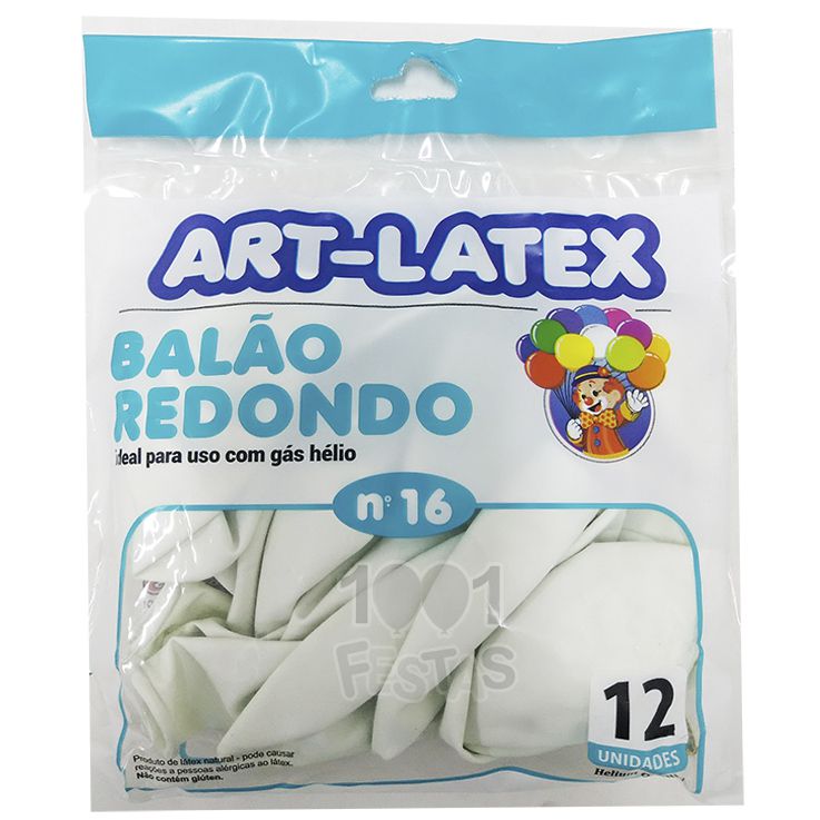 Balão Branco N16 12 unid Art Latex