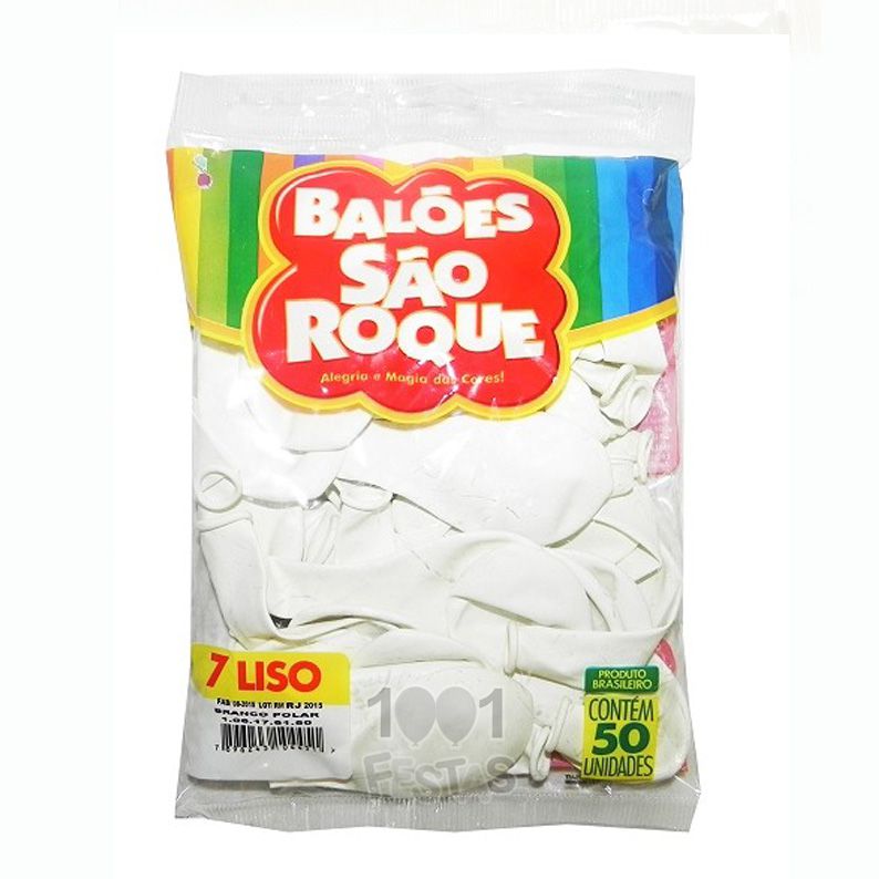Balão Branco Polar N07 50 unid São Roque