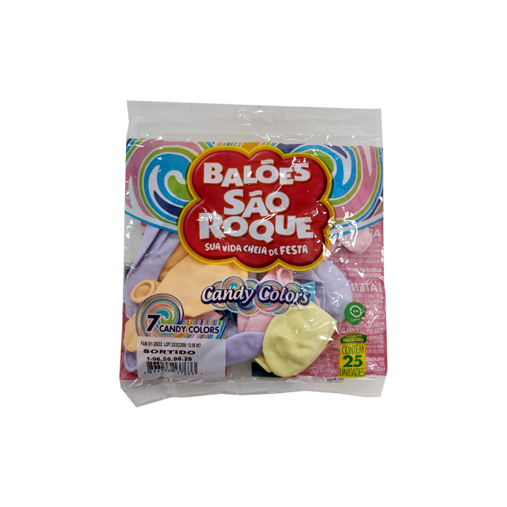 Balão Candy Colors N07 25 unid. São Roque