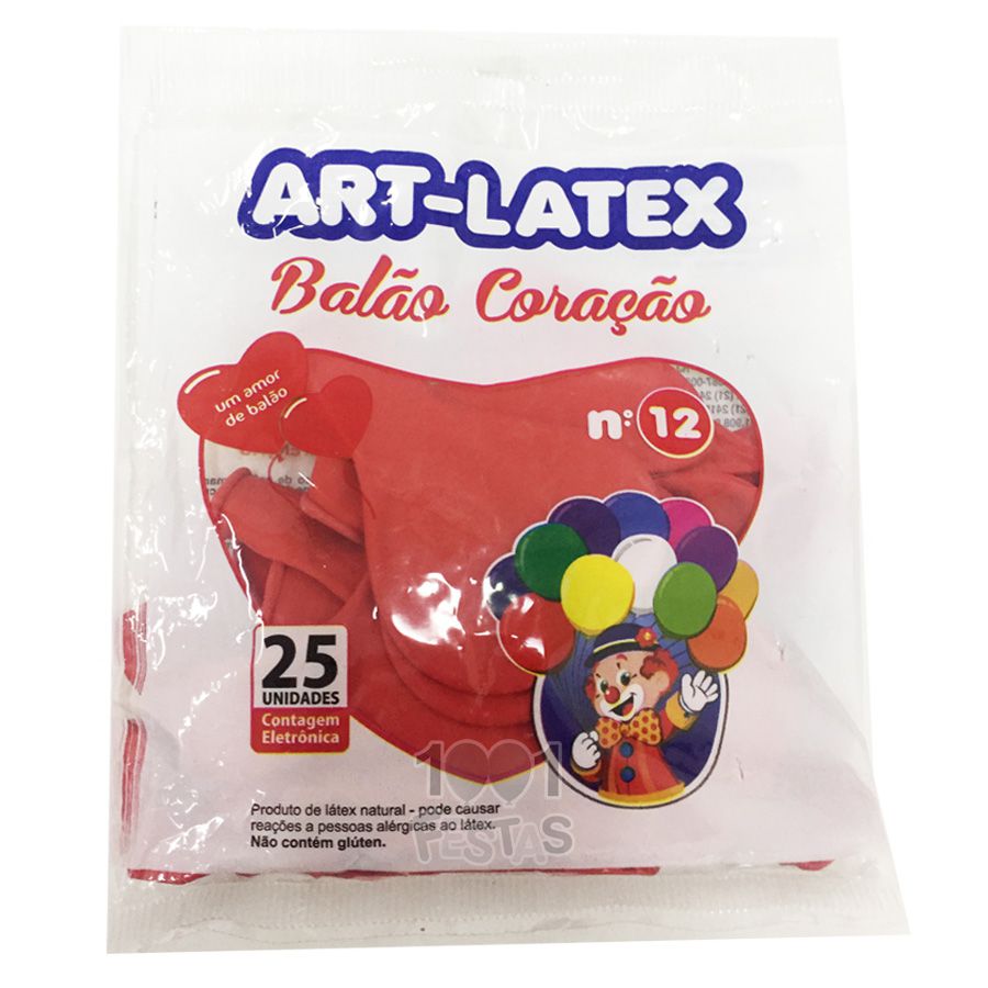 Balão Coração Vermelho N12 25 unid Art Latex